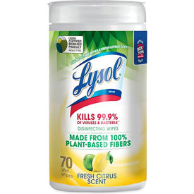 Lysol® Disinfecting Wipes II, Fresh Citrus, 70 Wipes/Canister, 6 Canisters/Carton