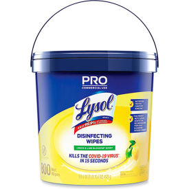 Lysol® Disinfecting Wipes Bucket, Lemon & Lime Blossom, 800 Wipes/Bucket, 2 Buckets/Carton